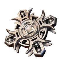 Oracle Tuning Fork Gyro Fidget Spinner Crisp Sound Double-Sided Linkage Stress Relief Toy Metal Decompression Fingertip Gyro Toy beige