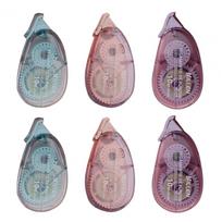 6Pcs Double-sided Tape Correction Tape Transparent Body Handbook Photo Album Decoration Study Office Supplies gray