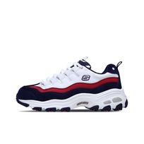 Skechers DLites 1.0 Fabric Trendy Shock Absorbing Durable Breathable Low Top Dad Shoes Women sneakers White Blue 13141-WNVR 38 white