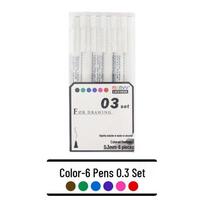 MARVY Uchida Needle-tip Waterproof Fine Liner Pen, Brown Red - Ideal for Art Students white