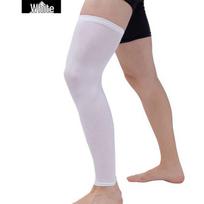 Profesionalūs Lycra krepšinio kojų movai su kelių apsaugomis - Ilgas modelis blauzdų apsaugai bėgant (Unisex) M balta