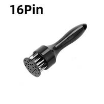 Stainless Steel Loose Meat Needle Meat Tenderizer Household Quick Insert Beef Artifact Loose Meat Hammer Kitchen Tools 16Pin juoda