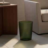 Striped Trash Can Light Luxury Design Transparent Wastebasket Modern