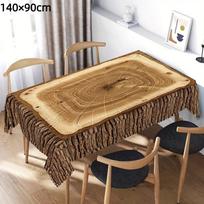 Rustic Log Pattern Rectangular Tablecloth Wood Grain Printed Washable Polyester Table Cloth Universal Table Cover Outdoor Event