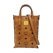 [Pre-Owned] Aren Allover Logo 24k Gold Plated Hardware Tag Napa Leather French Fry Mini Shoulder Crossbody Tote Bag - Fair #1MVIZGT ONE SIZE brown