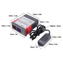 STC-3028 Digital Display Temperature and Humidity Controller Meter with Integrated Sensor (12V)