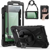 Case For Samsung Tab Active 5 4 Pro Tablet Heavy Duty Shockproof Protective Rotating Stand Hand Strap Holder Black Case Fundas Tab Active 5 Pro juoda
