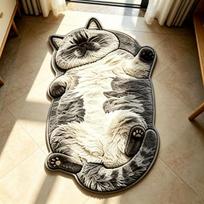 Adorable Fun Cat-Shaped Area Rug Stylish Unique Home Decor Carpet For Living Rooms Cartoon Bedrooms Bedsie Floor Mat Soft Plush 2
