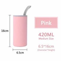 With Handle Water Bottle Sleeve 550/420M Bottle Holder Portable Bottle Case Pink 420ml