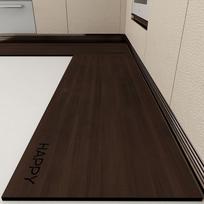 Minimalist Wood Grain Cartoon Kitchen Mat, Oil Resistant Non Slip Splash Proof Cushioned Floor Mat for Sink Area Decor 2PC50x80 50x160