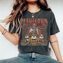 Cleveland Football Skull Vintage Shirt, Gift For Fan Football Game Day Unisex Shirt 140 brown