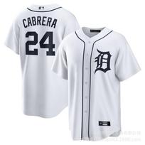 Unisex MLB Detroit Tigers Baseball Jersey Cap With Embroidered Baez 28 Cabrera 24 Sport Fan Hat XL white