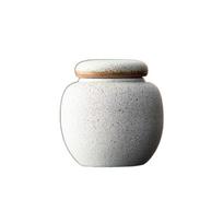Vintage Pu'er Tea Storage Box Ceramic Tea Cans Portable Tea Sealed Jar  Friends White1