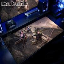 Attack On Titan Anime pelės kilimėlis Kompiuterio neslystantis žaidimų pelės kilimėlis XXL su užrakinamu kraštu Žaidimų PC Nešiojamojo kompiuterio klaviatūros pelės kilimėlis Stalo kilimėlis 800x300X2mm gray