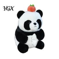 Vehicle Tissue Box Car Trash Can with Cute Bear Design Plush Doll Soft Cotton Case Waterproof Inner Bucket Armrest Organizer Fits Most Center Consoles D