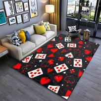 Playing Cards & Heart Pattern suitable as a non-slip mat for the living room or bedroom sofa 40x60cm( 15x23in ) gray
