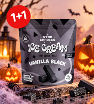 STAR CANDIES džiovinti šaltyje vaniliniai juodieji ledai 16 g