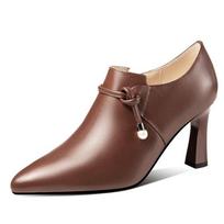 Fashion Botas Femininas Women Fashion High Quality Brown Stiletto Heel Ankle Boots Lady Casual Black Patent Leather Autumn Shoes 2025 37