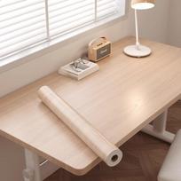 Atspari vandeniui, medžio rašto, lipni stalo plėvelė biuro ar valgomojo atnaujinimui. 40cm x 2m beige