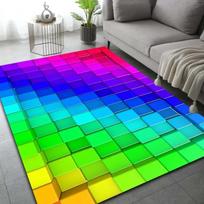 3D Block Area Carpet Large Size Rug Anti-Slip Kids Play Foot Mat Floor Mat for Living Room Bedroom Kitchen Home Decoration 120X160CM