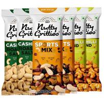 Nutty Gritties Grab And Go Mix Combo | 240g (Each Pouch 40g, Pack of 6) Roasted Salted Cashews, Sports Mix 240GM orange