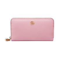 Gucci Bamboo Double G Logo Zip Long Leather Wallet Women wallet Pink 739499-AABXM-5823 Gift Set(Basic Set+Box+Shopping Bag) white
