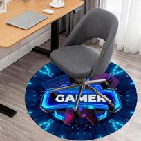 1pc Gamer Round Chair mat Area Rug - Non-Slip, Floor Mat for Office, Bedroom, and Indoor Decor c1125619 80cm by 80cm gray