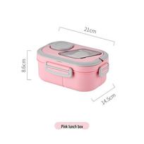 Large-Capacity Microwaveable Bento Box with Three Compartments for Salads and Vegetables. white