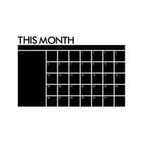 Large Chalkboard Calendar Wall Decal Sticker Monthly Planner Blackboard Decor gray