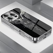 Švytinčio prabangumo krištolinio erelio rašto stiklinis telefono dėklas, padengtas sidabru, skirtas Samsung Galaxy S25 S24 S23 Ultra Plus FE Galaxy S23 FE black