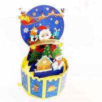 Santa Claus 3D Pops-up Bouquet Xmas Festival Merry Christmas Cards  Thank You Cards Decor Gift 3