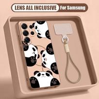 Lovely Baby Panda Print Case For Samsung S26 Ultra S25 FE S24 S24 Plus A57 A37 A17 A56 A36 A16 A55 A35 A15 A54 5G Hybrid Magnetic Matte Cover Samsung S25 FE auksas