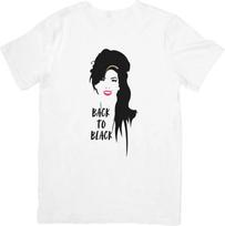 Amy Winehouse Muzika Unisex Tinka vyrams ir moterims Kokybiški medvilniniai marškinėliai balti. S black