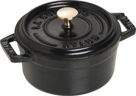 Emaliuotas ketaus puodas Staub Mini Cocotte 40500-101-0, Ø10 cm, 0.25 l, juoda sp.