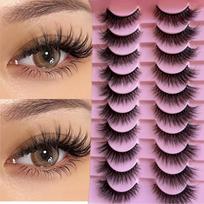 10 Pairs False Eyelashes, Fluffy Voluminous Lashes, Natural-Looking Full Strip Lashes for Everyday & Party Makeup juoda