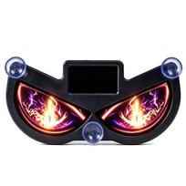 Solar Powered Devil Eyes LED Car Light Automotive Solar Eyes Lamp  Commuting raudona