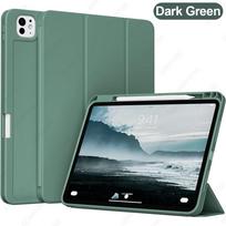 Case for iPad Pro M4 11 Inch Case , Pro 11 M5 with Pencil Holder, Trifold Stand & Soft TPU Cover, Auto Wake/Sleep gray
