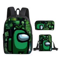 Among Us Mokyklinė Kuprinė Trys Dalys Žaidimas Mokyklinis Kuprinė Maišelis Pieštukinė Kosmoso Vilkolakis Shoulder bag