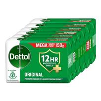 Dettol Originalinis muilas voniai su 12 valandų apsauga nuo mikrobų (900g) | 99,99% Mikroorganizmų, 150g (Pakuotė iš 6) green