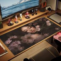 Ariana Grande Large Size Mouse Pad Large Gaming Table Cushion Non-slip Laptop Tablet Big Mousepad XXL Mat Mini PC Playmat With Lock edge 30cmx60cm(11.8x23.6inch) brown