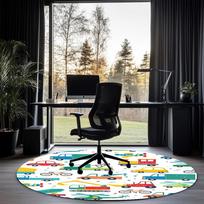 excavator Printed Round Rug Carpet Chair Rug Area Rug Entryway Doormats,for Office Chair Living Room Bedroom Kitchen Room. 150cmx150cm