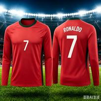 New Portugal Style Football Jersey No.7 Print T-shirt Summer Breathable Casual Outdoor Sports Long Sleeve Fan Tops for Men Women S