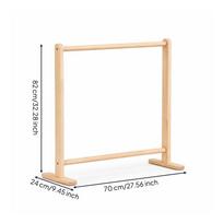 Natural Wood Children's Clothes Rack Compact Kids Clothing Space-Saving