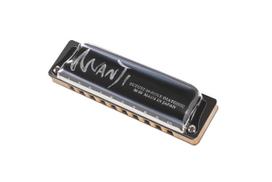 SUZUKI MANJI C Made in M-20 10-hole harmonica, key, Japan. black