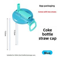 Reusable Plastic Soda Can Cover And Stand For Party Events Blue Cap