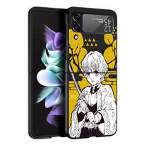 Japonų Anime Dėl Samsung Galaxy Z Flip 3 Zflip3 Z Flip 4 5g Zflip Kurama Demon Slayer Juodi Smūgiams Atsparūs Dėklai Dangtelio Korpusas Funda Samsung Z Flip4 5G