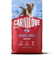 CARNILOVE ACTIVE Dog Dry Food Made with Salmon  AND amp; Turkey for Puppies
