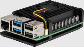 Joy-iT Raspberry Pi 5B aluminum case with fan - black