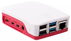 RASPBERRY-PI Raspberry Pi 4 Model B Official Case, Plastic, Red/White