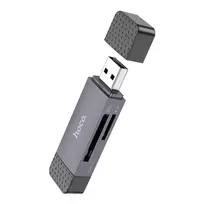 Hoco Card reader SD / TF USB A / USB C 2.0 metal gray